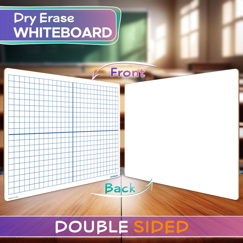Scribbledo Dry Erase XY Axis Graph Lap Boards 9â€ X 12â€ for Student and Classroom Use Math White Board Double Sided White Board - Image 3